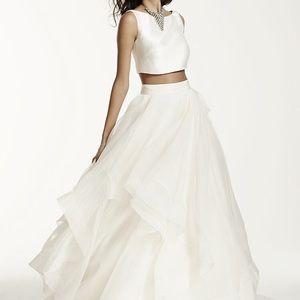 Galina Signature Mikado Ivory Wedding Crop Top